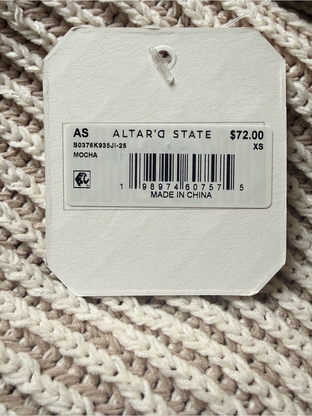 Altar'd State Colorblock‎ Cropped Chenille Sweater NWT XS V Neck Boho Cozy Soft - Picture 13 of 13